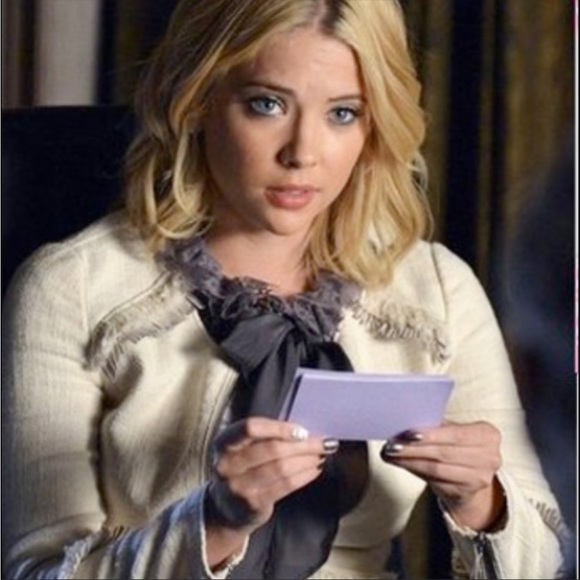 Rebecca Taylor Tweed Look Cotton Fray Fringe Raw Edge Leather Blazer Jacket Sz 6 - Picture 5 of 16